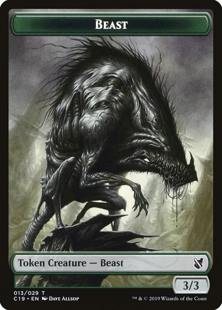 Beast, carte Magic TC19 13 — extension Commander 2019 Tokens