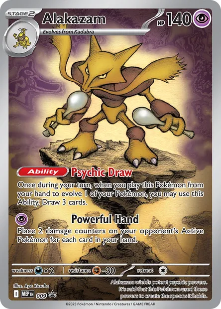Alakazam, Pokémon card MEP 009 — MEP Black Star Promos set