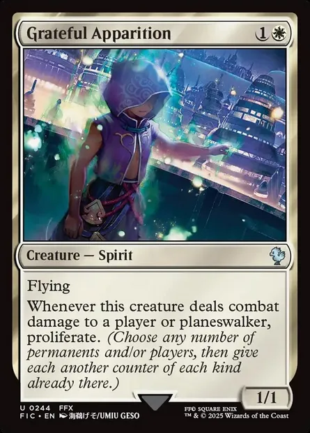 Grateful Apparition, Magic card FIC 244 — Final Fantasy Commander set