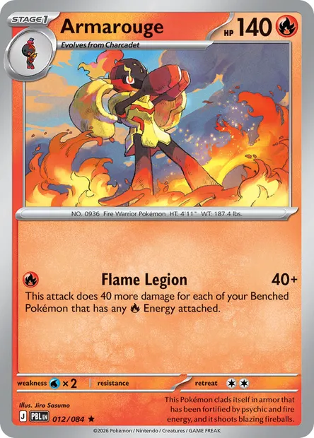 Armarouge, Pokémon card PBL 012 — Pitch Black set