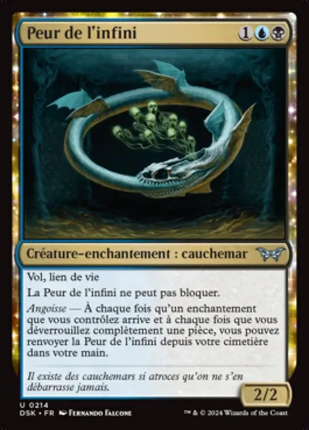 Peur de l'infini, carte Magic DSK 214 — extension Duskmourn: House of Horror