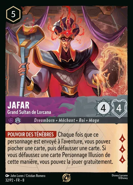 Jafar - Grand Sultan de Lorcana, carte Disney Lorcana P2-032 — extension P2