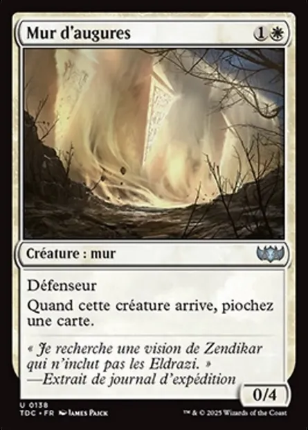 Mur d'augures, carte Magic TDC 138 — extension Tarkir: Dragonstorm Commander