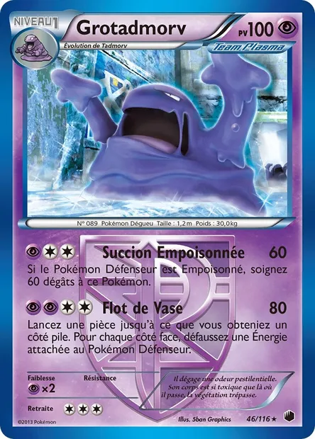 Grotadmorv, carte Pokémon PLF 46 — extension Glaciation Plasma