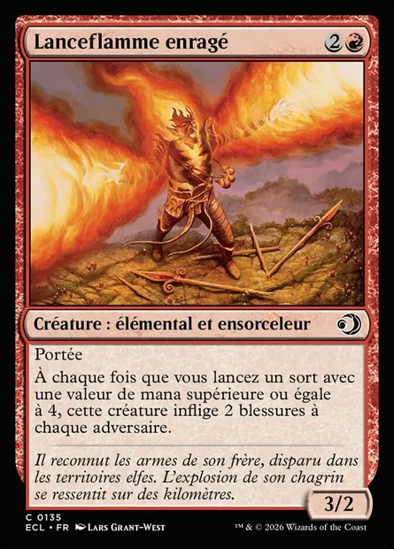 Lanceflamme enragé, carte Magic ECL 135 — extension Lorwyn Eclipsed