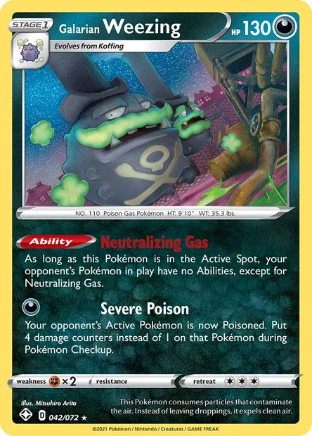 Galarian Weezing, Pokémon card SHF 42 — Shining Fates set