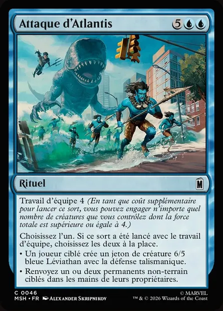 Attaque d'Atlantis, carte Magic MSH 46 — extension Marvel Super Heroes