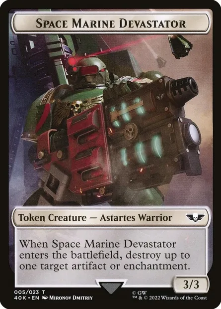 Space Marine Devastator, carte Magic T40K 5 — extension Warhammer 40,000 Tokens