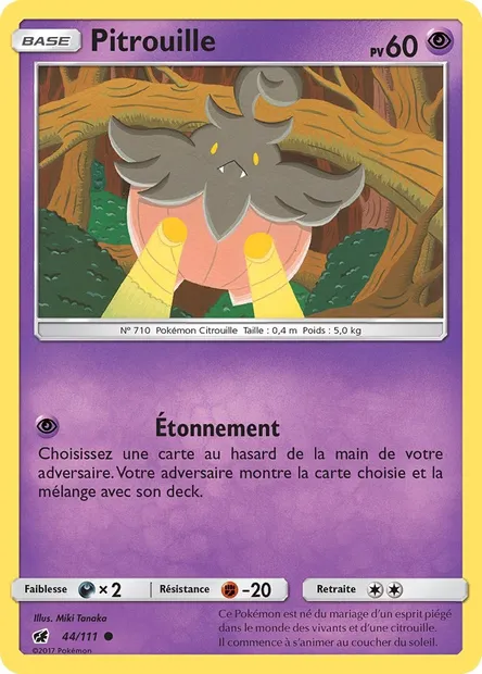 Pitrouille, carte Pokémon CIN 44 — extension Invasion Carmin