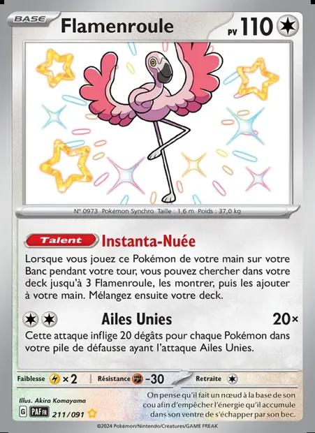 Flamenroule, carte Pokémon PAF 211 — extension Destinées de Paldea