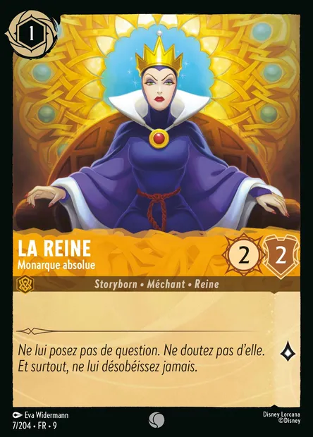 La Reine - Monarque absolue, carte Disney Lorcana CH9-007 — extension Fabuleux