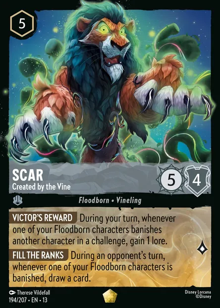 Scar - Created by the Vine, Disney Lorcana card CH13-194 — Attack of the Vine! set