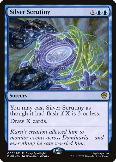 Examen d'argent, carte Magic PDMU 65p — extension Dominaria United Promos
