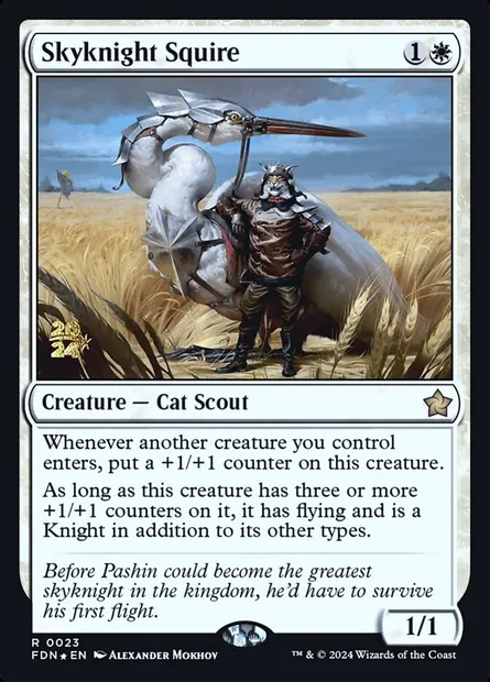 Skyknight Squire, Magic card PFDN 23s — Foundations Promos set