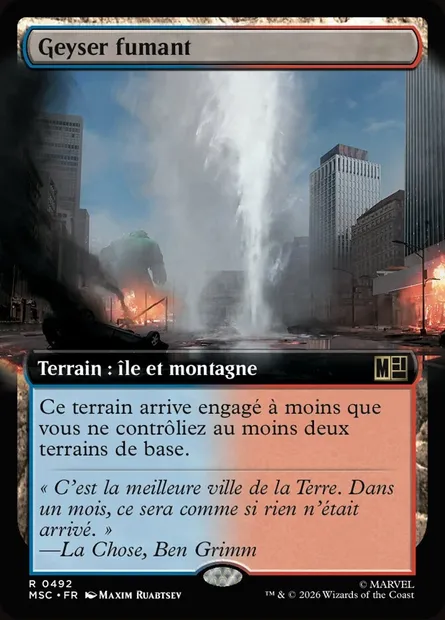 Geyser calciné, carte Magic MSC 492 — extension Marvel Super Heroes Commander