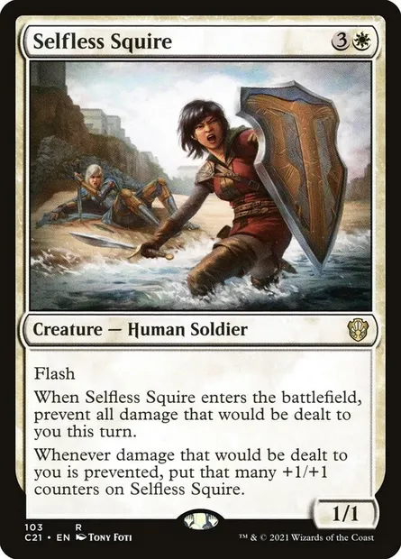 Selfless Squire, Magic card C21 103 — Commander 2021 set