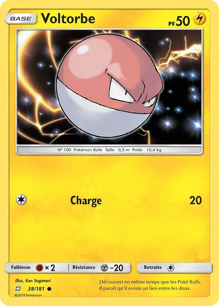 Voltorbe, carte Pokémon TEU 38 — extension Duo de Choc