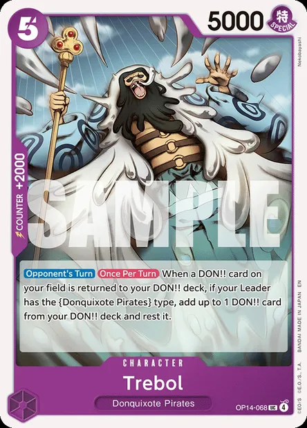 Trebol, One Piece card OP14-068 — THE AZURE SEA’S SEVEN set
