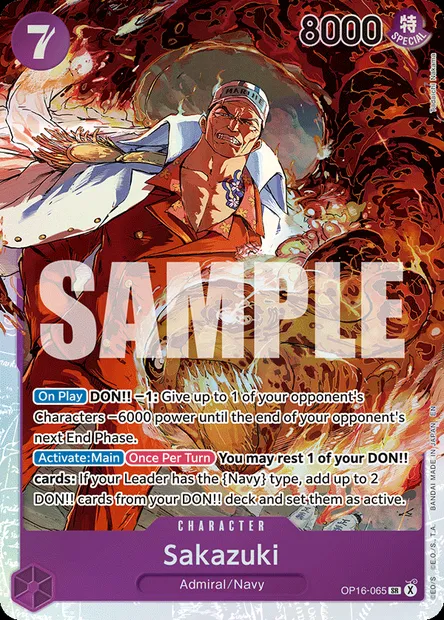 Sakazuki, One Piece card OP16-065 — THE TIME OF BATTLE set