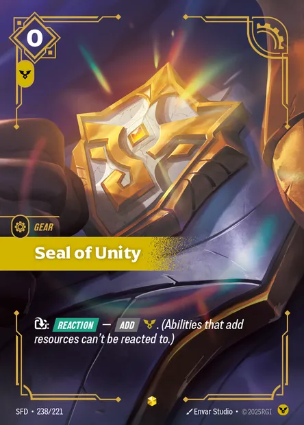 Seal of Unity, Riftbound card SFD 238 — Spiritforged set