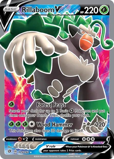 Rillaboom V, Pokémon card RCL 175 — Rebel Clash set