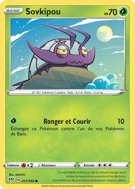 Sovkipou, carte Pokémon DAA 17 — extension Ténèbres Embrasées