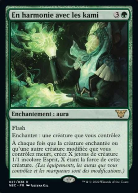 En harmonie avec les kami, carte Magic NEC 27 — extension Neon Dynasty Commander