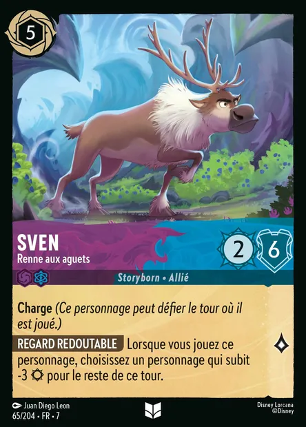 Sven - Renne aux aguets, carte Disney Lorcana CH7-065 — extension L'île d'Archazia