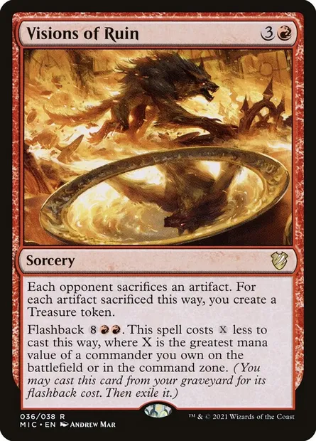 Visions of Ruin, Magic card MIC 36 — Midnight Hunt Commander set