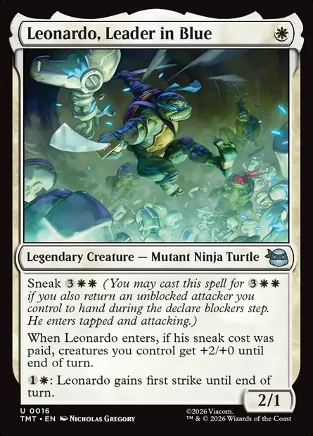 Leonardo, Leader in Blue, Magic card TMT 16 — Teenage Mutant Ninja Turtles set