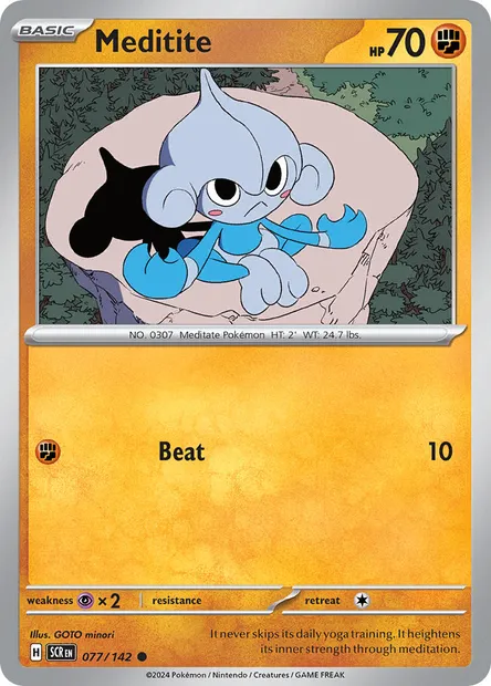 Meditite, Pokémon card SCR 077 — Stellar Crown set