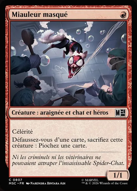Miauleur masqué, carte Magic MSC 807 — extension Marvel Super Heroes Commander
