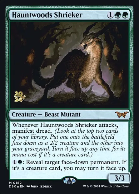 Hurleur de Hantebois, carte Magic PDSK 182s — extension Duskmourn: House of Horror Promos