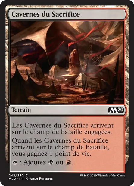 Cavernes du Sacrifice, carte Magic M20 242 — extension Core Set 2020