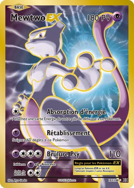 Mewtwo EX, carte Pokémon EVO 103 — extension Évolutions