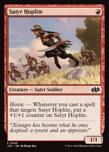Satyr Hoplite, Magic card J25 595 — Foundations Jumpstart set