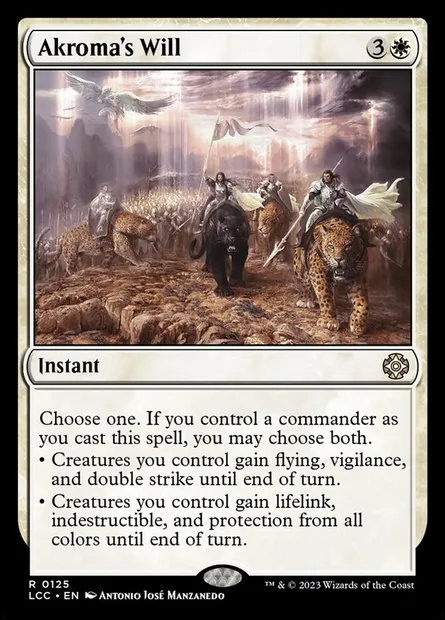 Akroma's Will, Magic card LCC 125 — The Lost Caverns of Ixalan Commander set