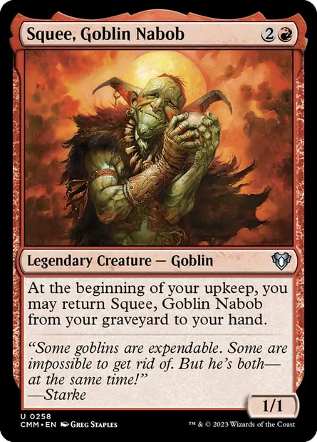 Squee, Goblin Nabob, Magic card CMM 258 — Commander Masters set