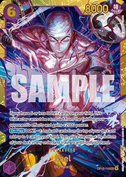 Enel, One Piece card OP15-118 — ADVENTURE ON KAMI’S ISLAND set
