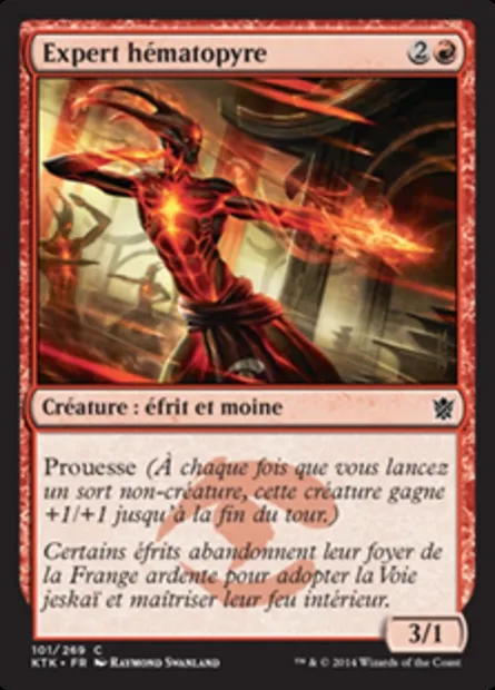 Expert hématopyre, carte Magic KTK 101 — extension Les Khans de Tarkir