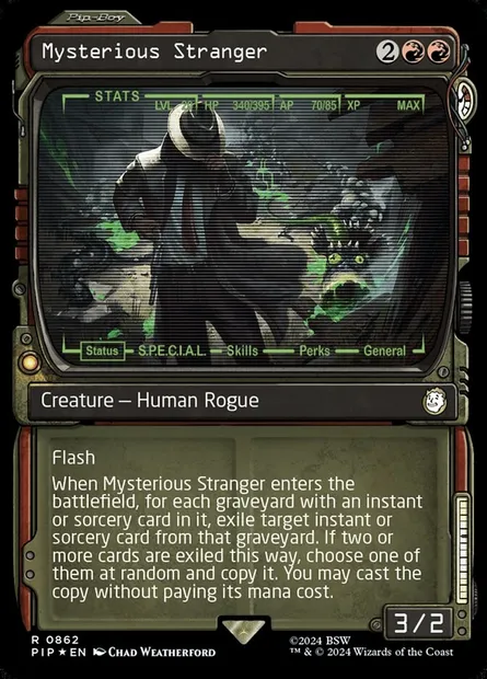 Mysterious Stranger, Magic card PIP 862 — Fallout set