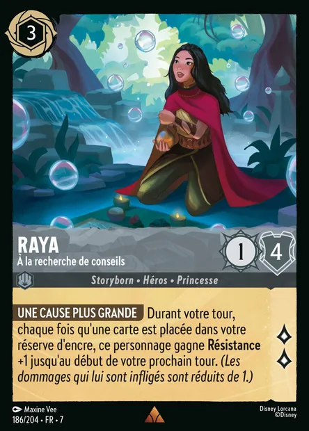 Raya - À la recherche de conseils, carte Disney Lorcana CH7-186 — extension L'île d'Archazia