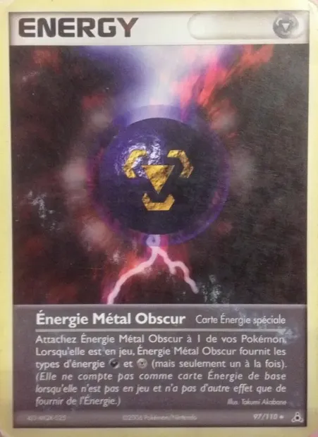 Énergie Métal Obscur, carte Pokémon HP 97 — extension EX Fantômes Holon
