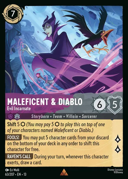 Maleficent & Diablo - Evil Incarnate, Disney Lorcana card CH13-063 — Attack of the Vine! set