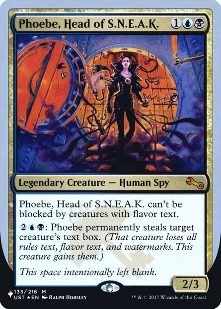 Phoebe, Head of S.N.E.A.K., carte Magic ULST 52 — extension The List (Unfinity Foil Edition)
