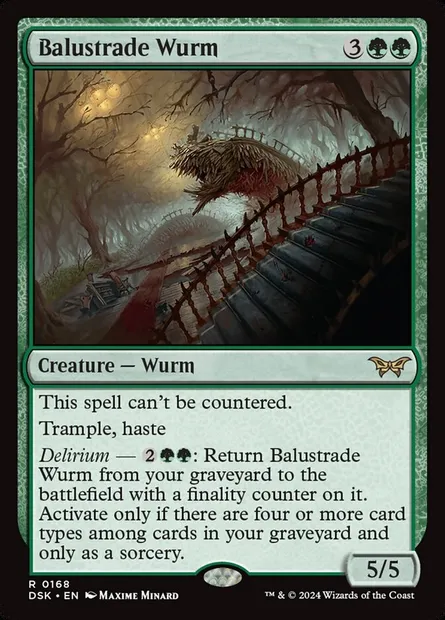 Balustrade Wurm, Magic card DSK 168 — Duskmourn: House of Horror set