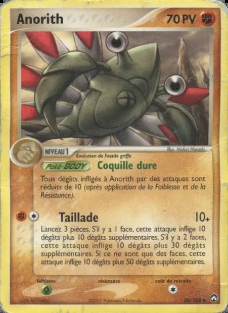 Anorith, carte Pokémon PK 26 — extension EX Gardiens du Pouvoir