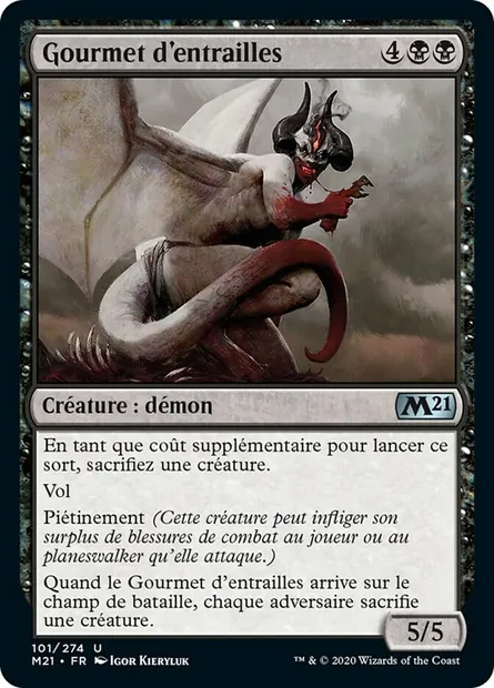 Gourmet d'entrailles, carte Magic M21 101 — extension Core Set 2021
