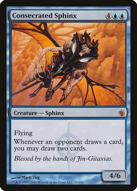 Consecrated Sphinx, Magic card MBS 21 — Mirrodin Besieged set