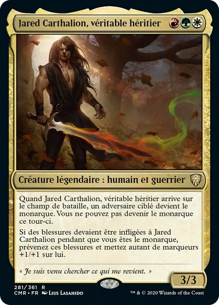 Jared Carthalion, véritable héritier, carte Magic CMR 281 — extension Commander Legends